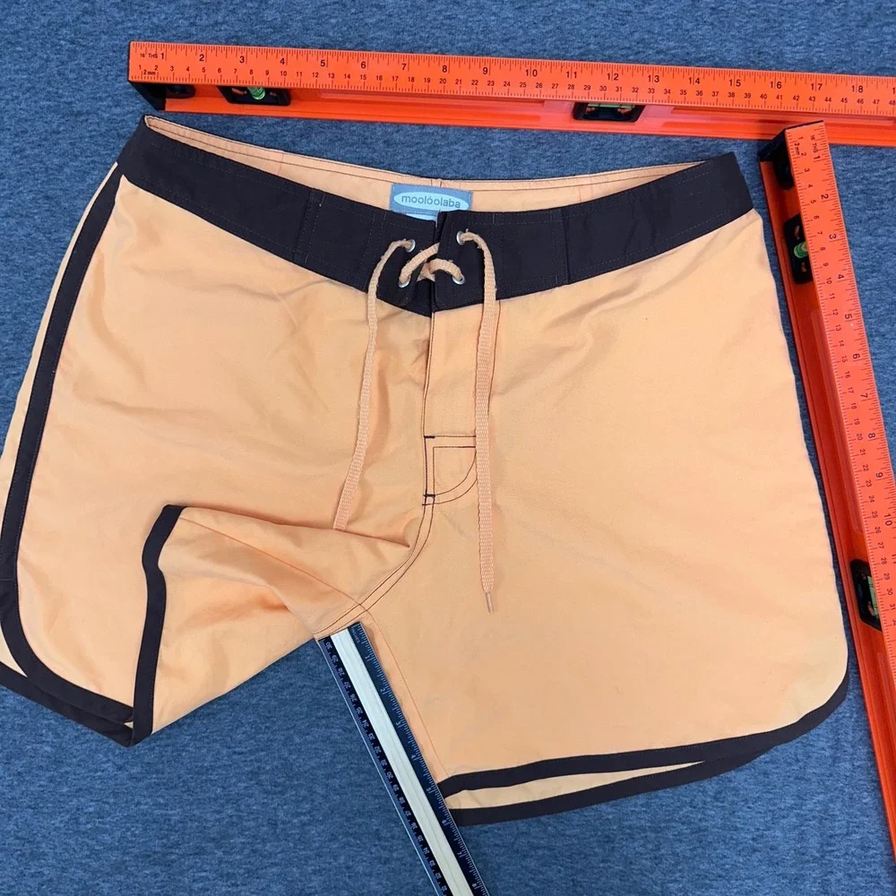 Mooloolaba Women Swim Trunks‎ Board Shorts Drawstring Peach Brown Beach Trim L